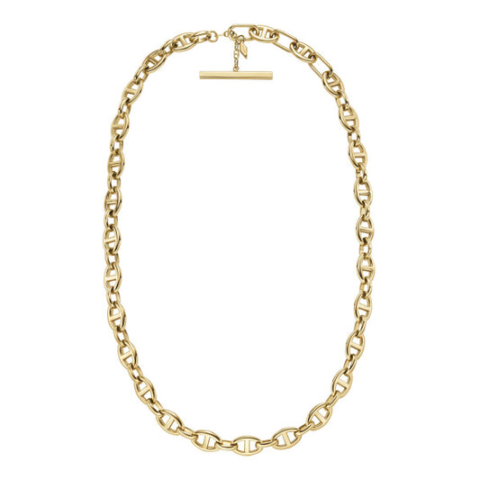 JF04521710 FOSSIL Heritage D-Link Gold-Tone Stainless Steel Anchor Chain Necklace