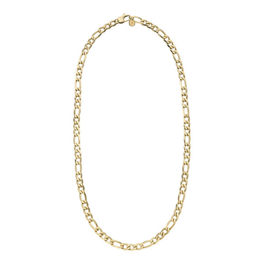 JF04777710 FOSSIL Ellis All Stacked Up Gold-Tone Stainless Steel Figaro Chain Necklace