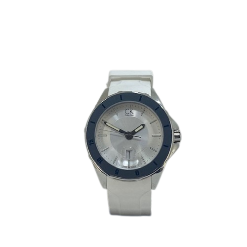 CK Calvin Klein Stainless Steel Watch on White Silicon Strap K2W21YM6