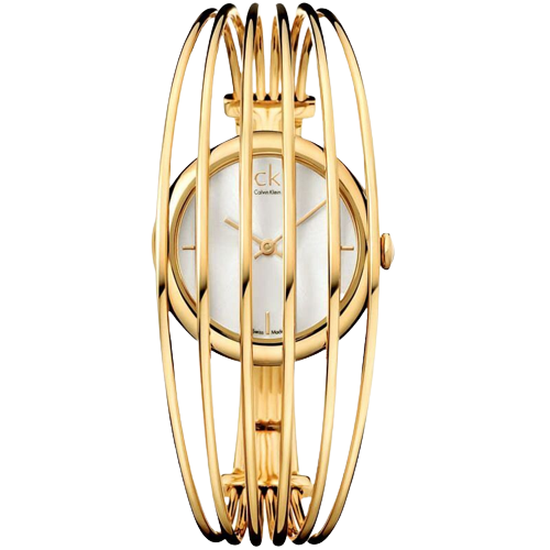 CK Calvin Klein Gold Coloured Bangle Watch K9923620