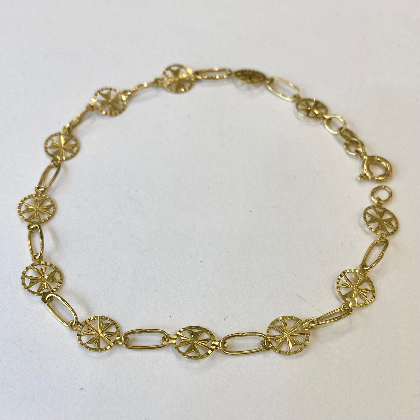 9ct Yellow Gold Fancy Link Bracelet Pre-Loved