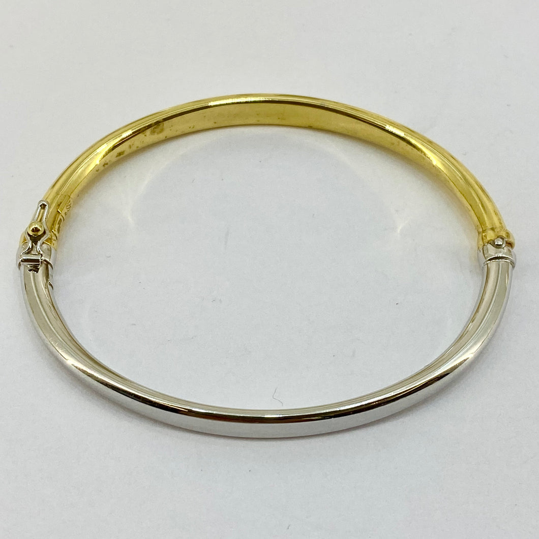 18ct 2-Tone Hinged Bangle Pre Loved