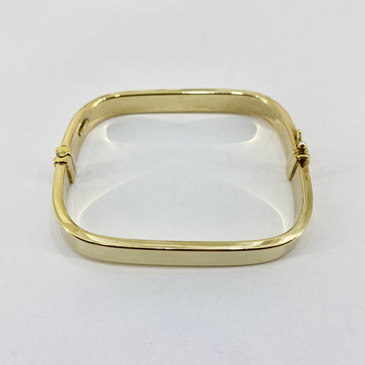 Silver With Gold Plating Rectangular Hinged Bangle Pre Loved