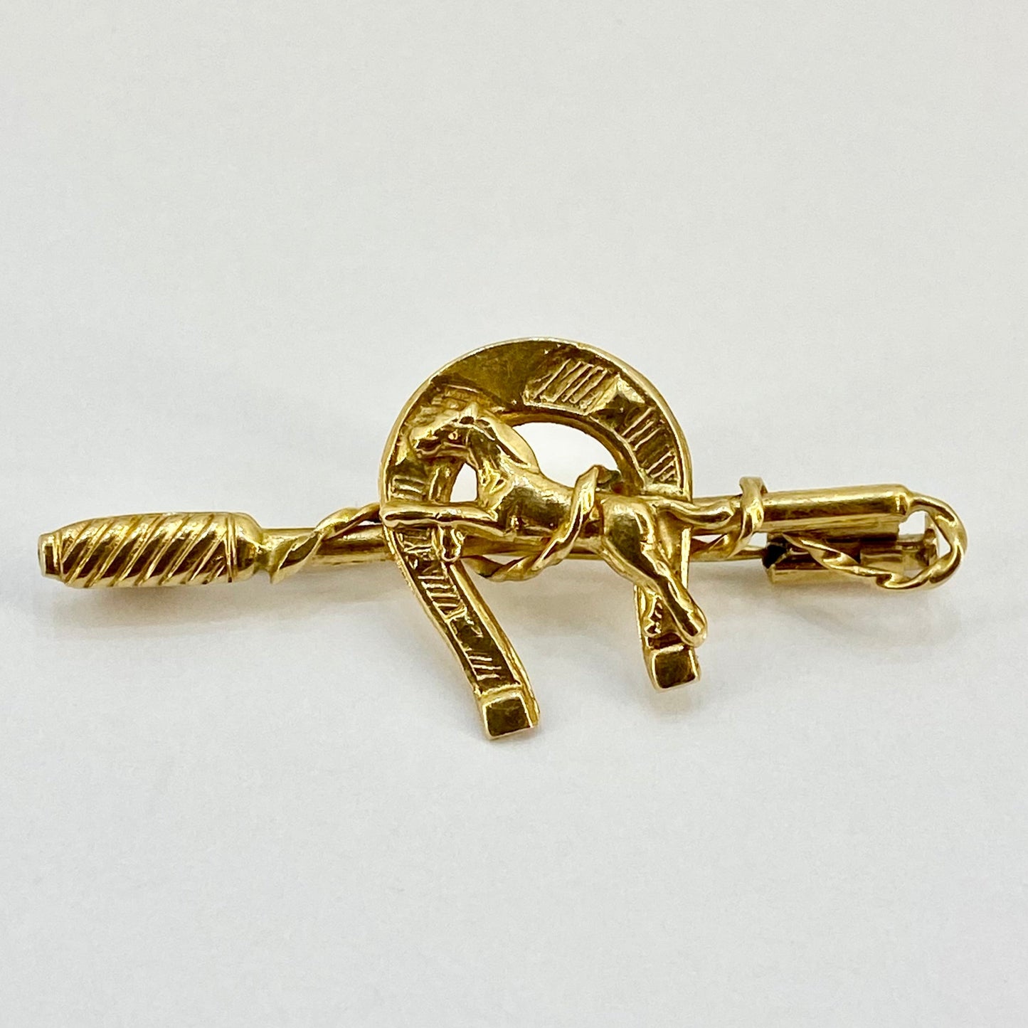 Yellow Gold Horse Riding Brooch Pre Loved