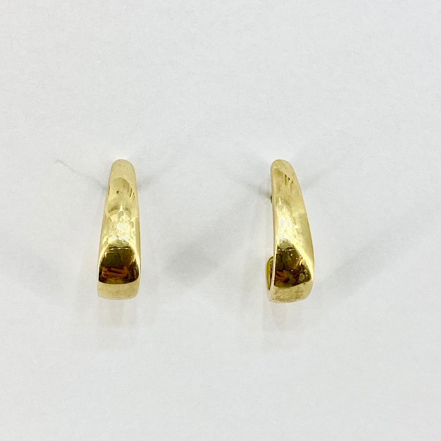 18ct Yellow Gold Half Hoop Stud Earrings Pre Loved Ref PLE28