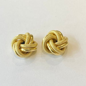 18ct Yellow Gold Knot Stud Earrings Pre-Loved Ref PLE29