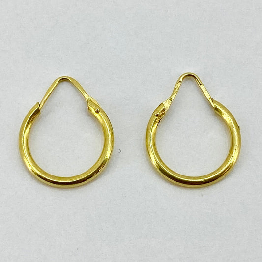 18ct Yellow Gold Hoop Earrings Pre Loved PLE31