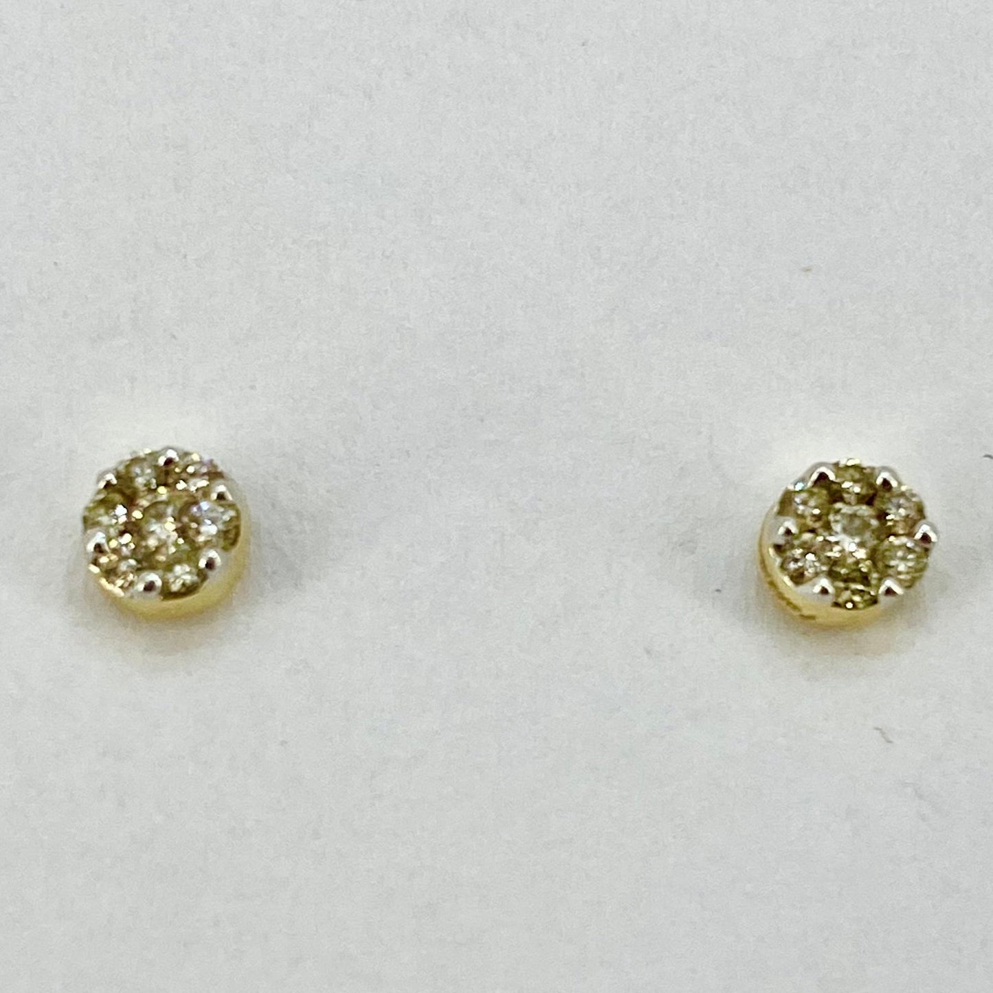 18ct Yellow Gold Diamond Set Stud Earrings Pre Loved