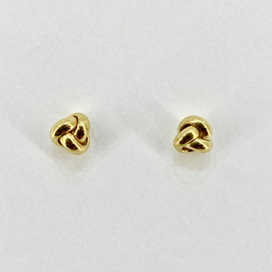 9ct Yellow Gold Knot Style Stud Earrings Pre Loved