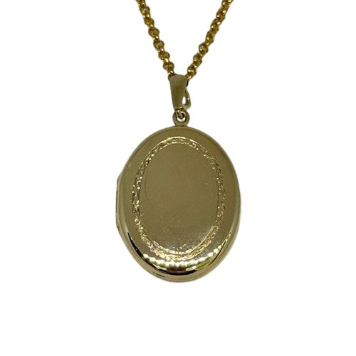 PLL01 9ct Yellow Gold Patterned Locket Pre Loved