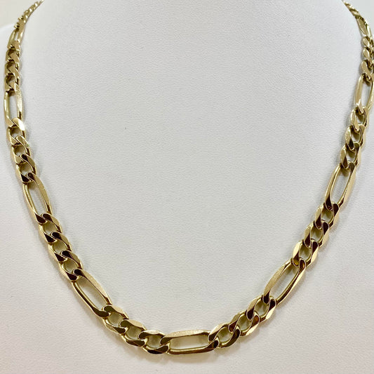 PLN17 9ct Yellow Gold Flat Curb 19'' Chain 26.6g  Pre Loved