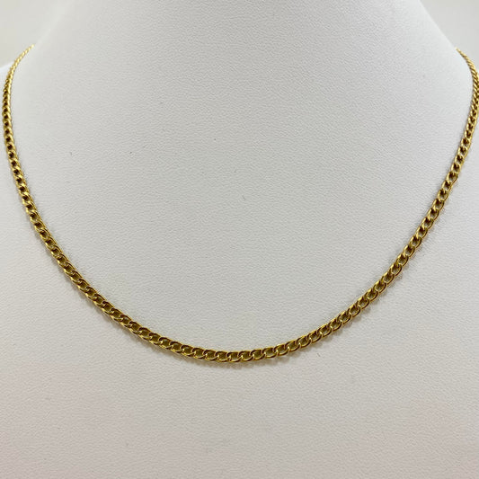 9ct Yellow Gold Curb Link Chain Necklace Pre-Loved