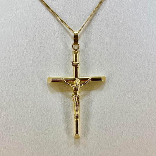 9ct Yellow Gold Crucifix Pendant Pre-loved