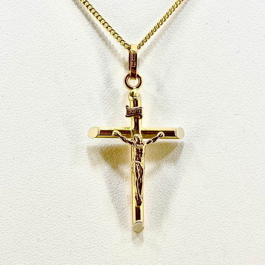 14ct Yellow Gold Crucifix Pendant Pre Loved