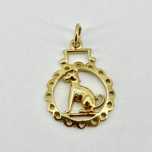 9ct Yellow Gold Dog Pendant Pre Loved