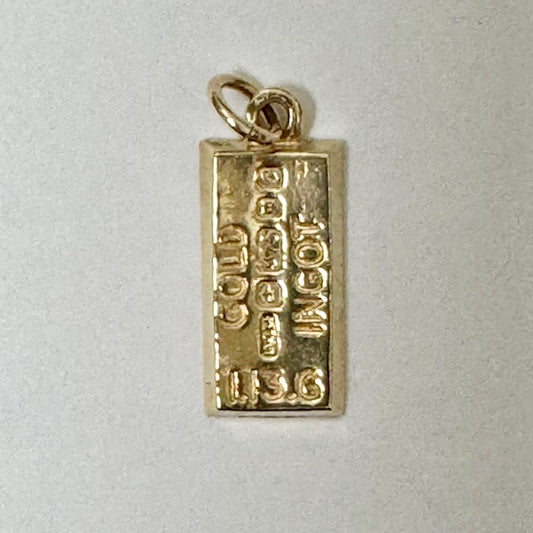 9ct Yellow Gold Ingot Pendant Pre Loved