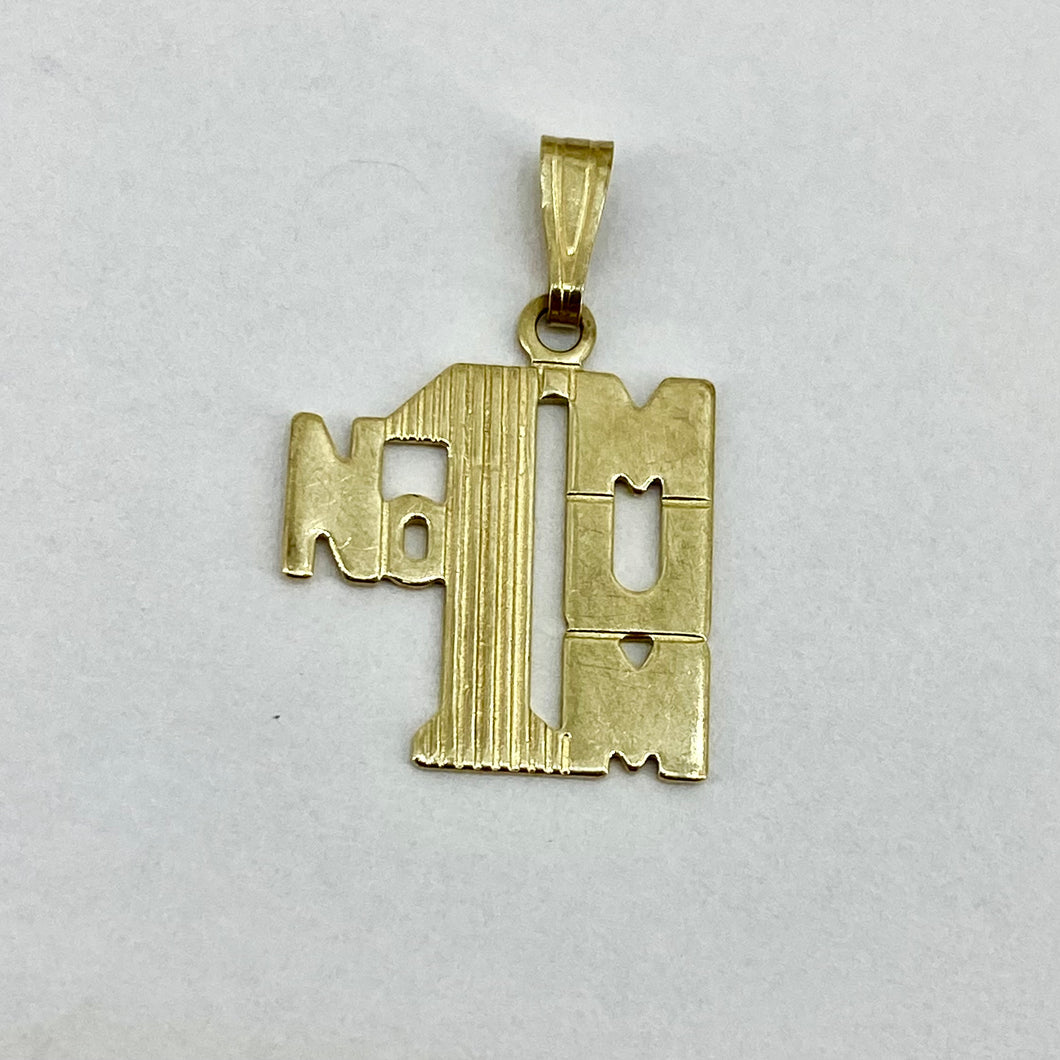 9ct Yellow Gold No.1 Mum Pendant Pre Loved