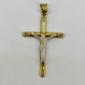 9ct 2-Tone Crucifix Pendant Pre Loved