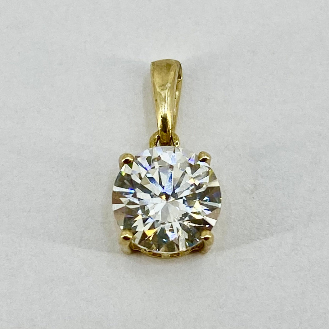 9ct Yellow Gold CZ Set Pendant Pre-Loved