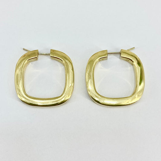 18ct Yellow Gold Large Hoop Earrings Pre Loved