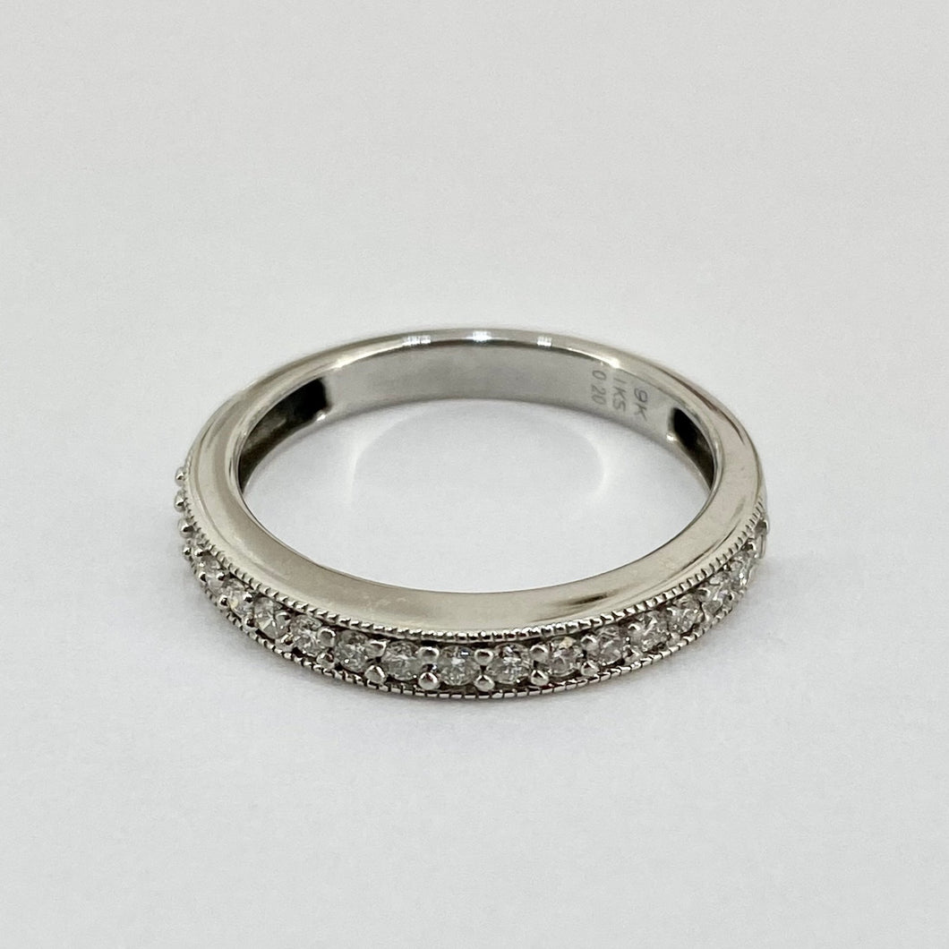 9ct White Gold Diamond Set Half Eternity Ring Pre Loved