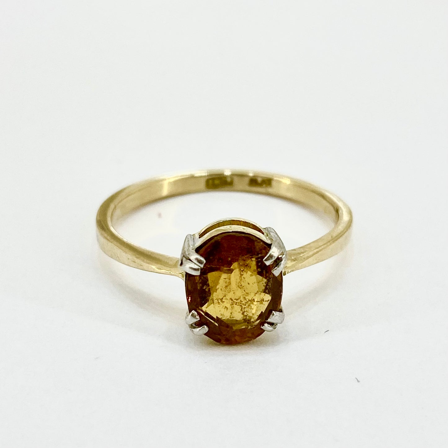 18ct Yellow Gold Citrine Set Ring Pre Loved