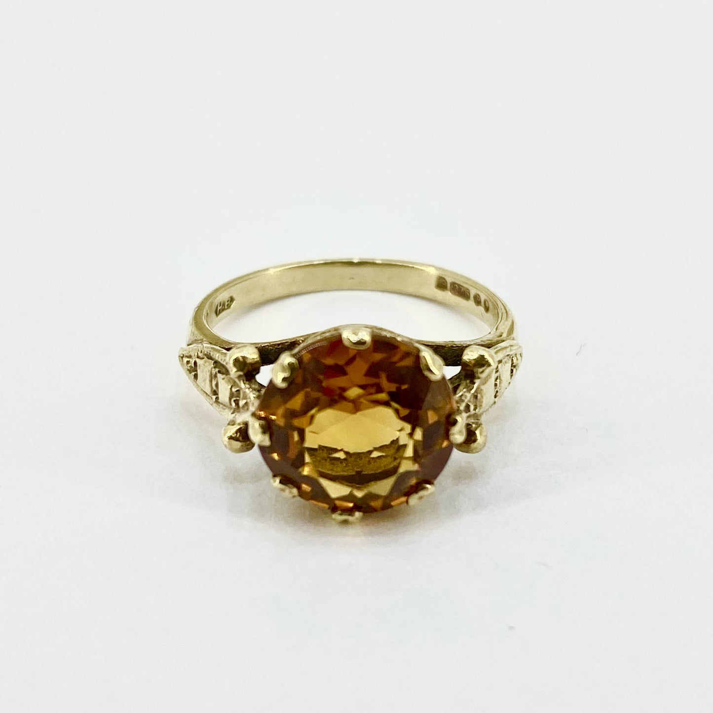 9ct Yellow Gold Citrine Set Ring Pre Loved