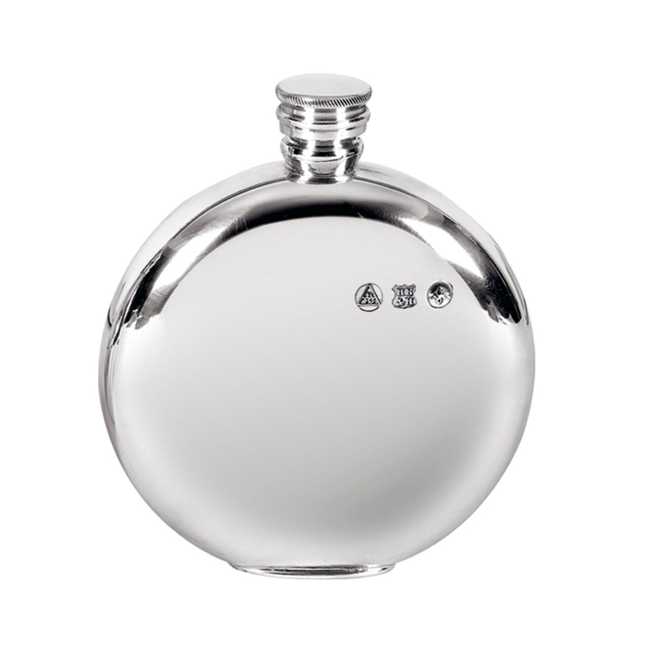 5037 Pewter 6oz Screw Top Round Hip Flask