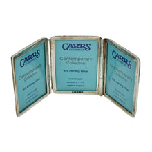 Load image into Gallery viewer, TG002 Carrs small silver 5 x 4cm set of 3 hinged photo frames
