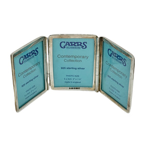 TG002 Carrs small silver 5 x 4cm set of 3 hinged photo frames