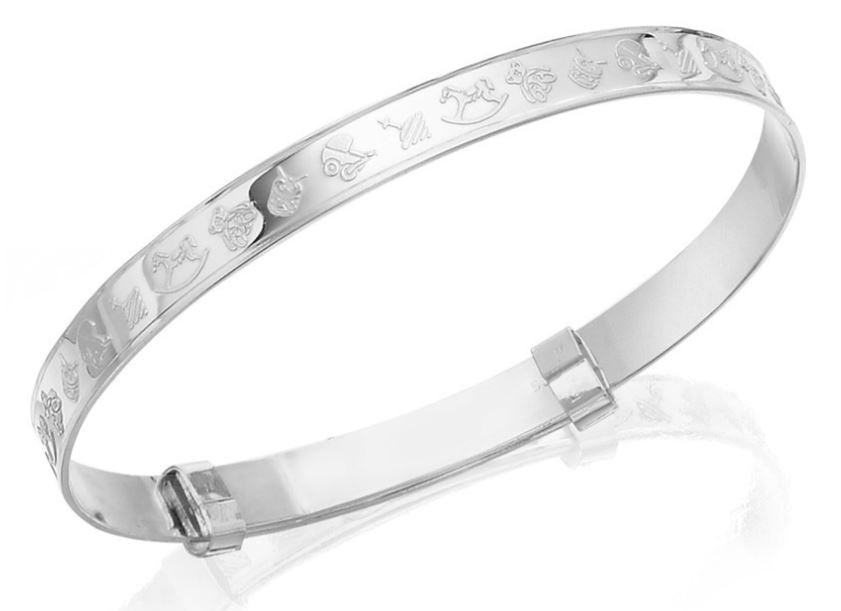 BN04207 Sterling Silver Nursery Expanding Baby Bangle