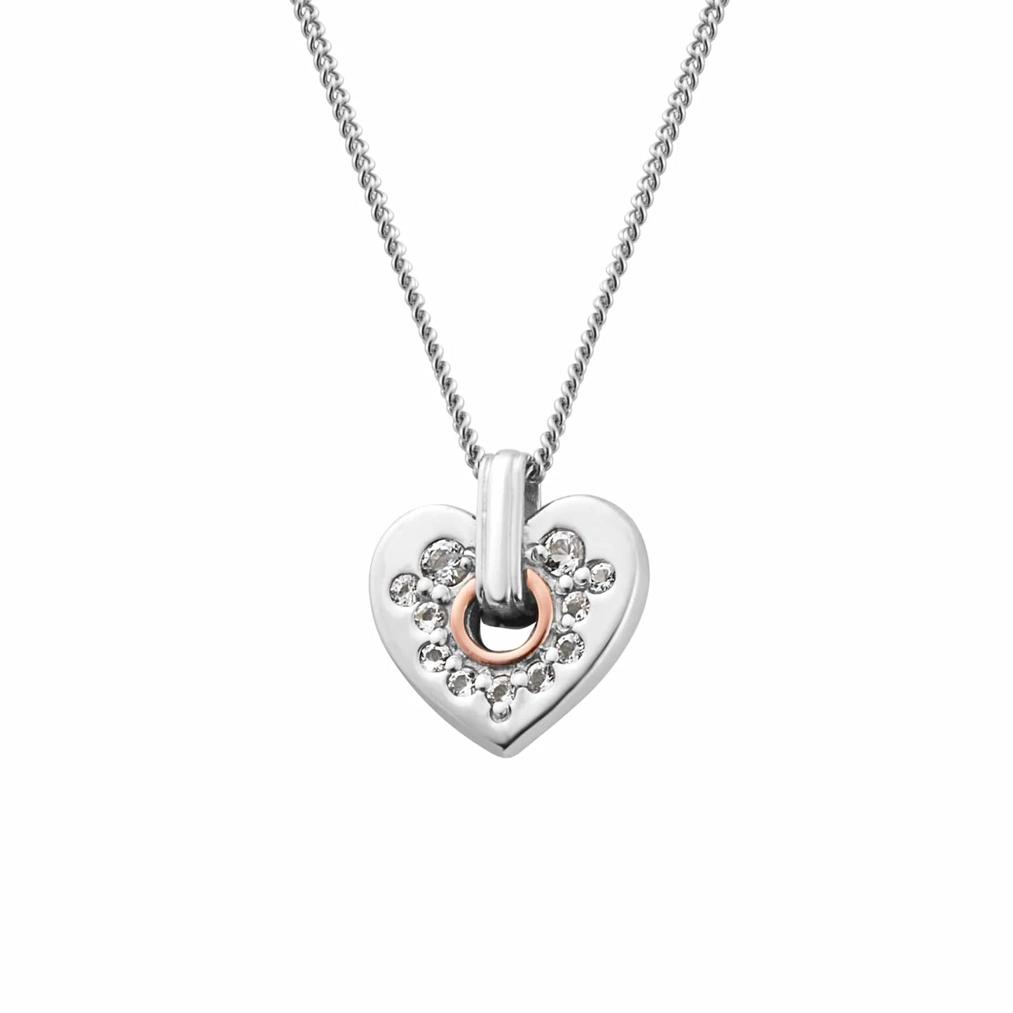 3SCRS0193 Clogau Cariad Sparkle Silver Heart pendant on chain £129