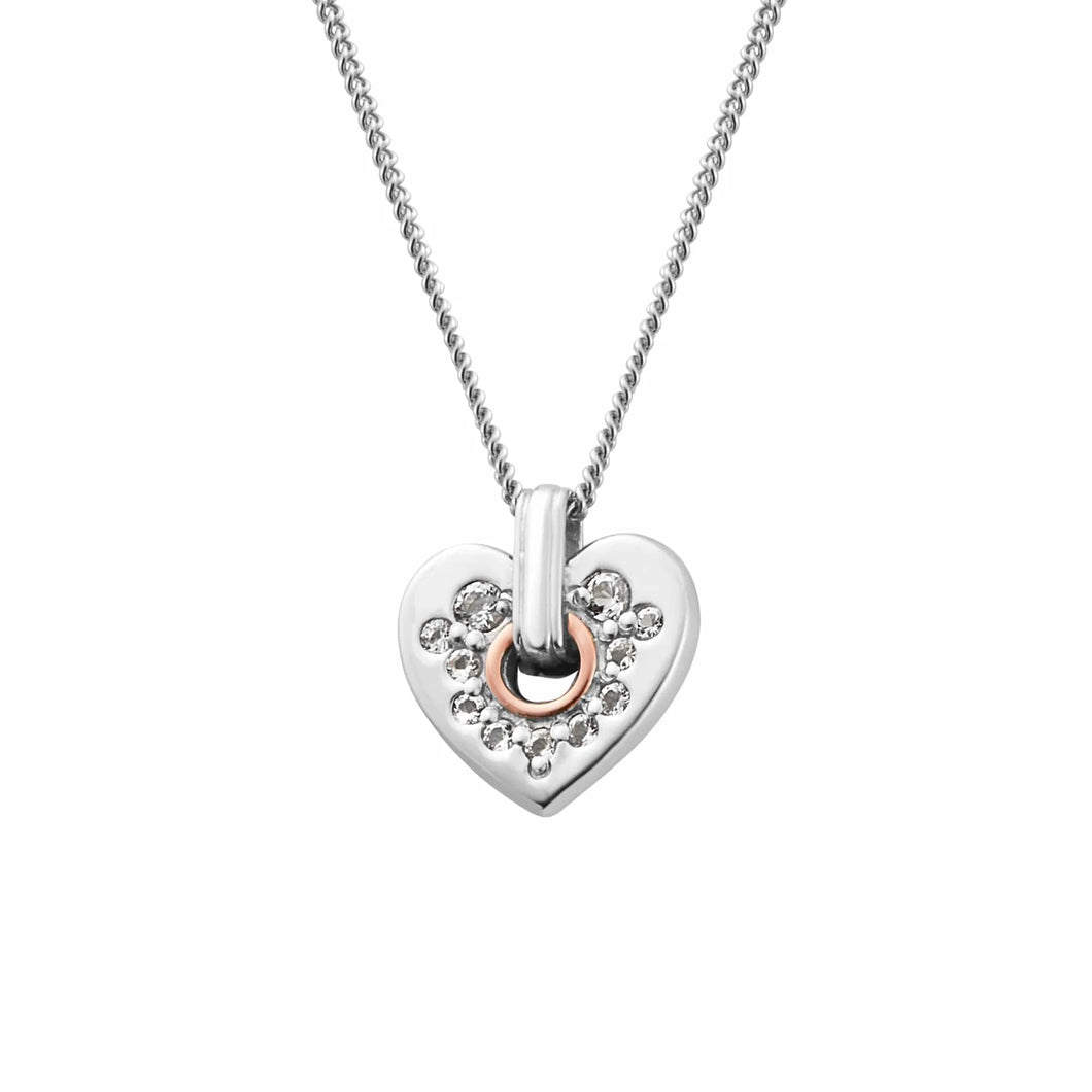 3SCRS0193 Clogau Cariad Sparkle Silver Heart pendant on chain £129