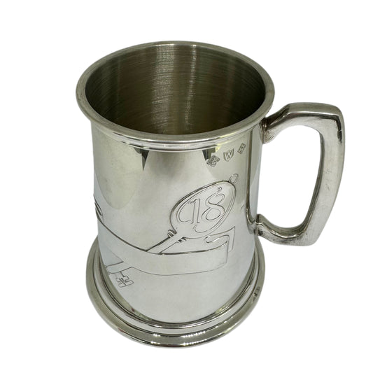 EC61 Pewter Tankard with 18th Key Design