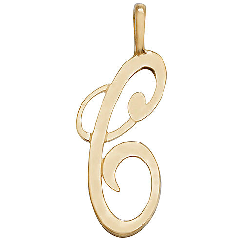 9ct Yellow Gold Initial C Pendant PN528/C