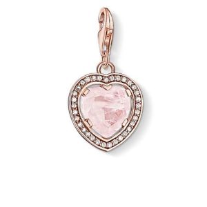 Thomas Sabo Rose Gold Plated Pink Heart Charm ref 1105-537-9