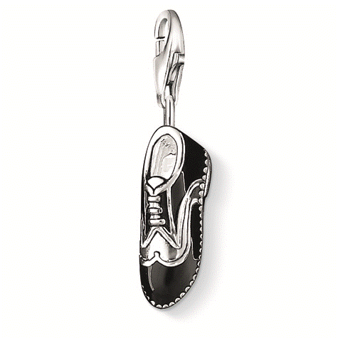 Thomas Sabo Sterling Silver Black Enamel Shoe Charm 0876-007-11