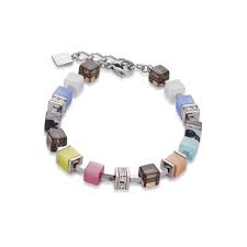 4890/30-1537 Coeur de Lion stainless steel geo cube bracelet