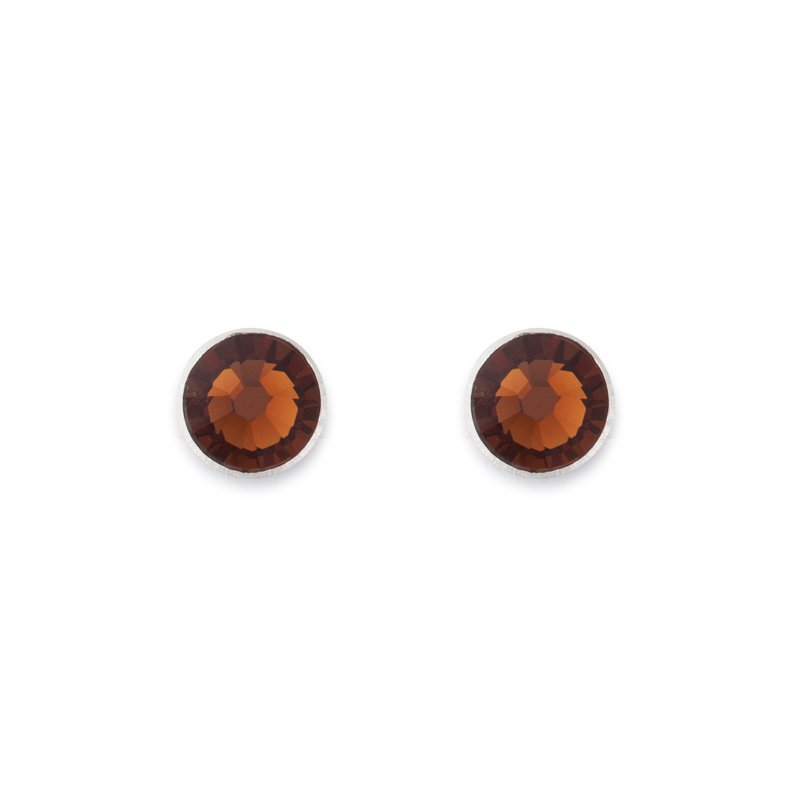 0042/21-1100 Coeur de Lion Red stone set Stainless Steel stud earrings