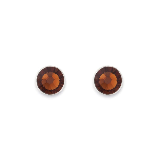 0042/21-1100 Coeur de Lion Red stone set Stainless Steel stud earrings