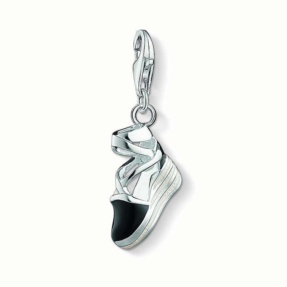 Thomas Sabo Sterling Silver Black Wedge Shoe Charm 1352-007-11