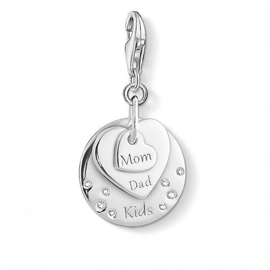 Thomas Sabo Sterling Silver Engraved " MUM< DAD & KIDS" Charm 1453-051-21