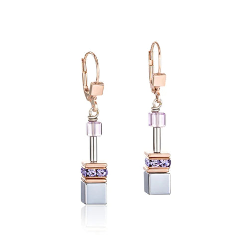 4013/20-1920 Coeur de Lion Stainless Steel Geocube drop earrings