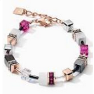 4013/30-0400 Coeur de Lion Stainless Steel Geo Cube Bracelet