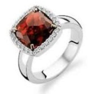 Ti Sento Red stone and CZ set ring ref 1771TR/52 Size L1/2