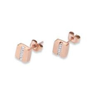 0225/21-1800 Coeur de Lion Stainless Steel CZ stone set stud earrings