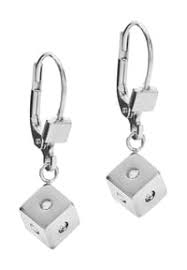 5080/20-0746 Coeur de Lion stainless steel cube drop earrings