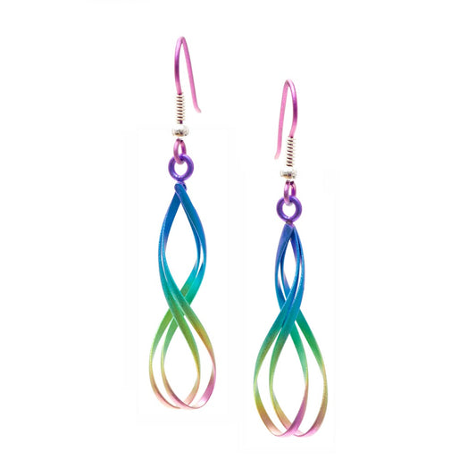 Titanium Colour Wirework Double Infinity Twist Earrings