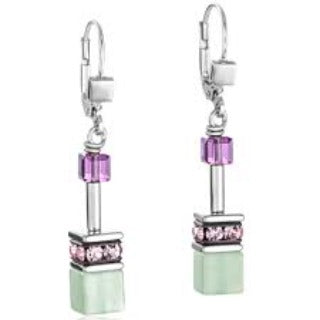 4905/20-0840 Coeur de Lion Stainless steel geo cube drop earrings