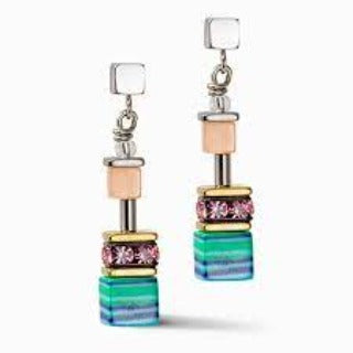 5090/21-1527 Coeur de Lion Stainless Steel geo cube drop earrings